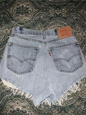 Levi's Light Blue High Waist Denim Cutoff Shorts